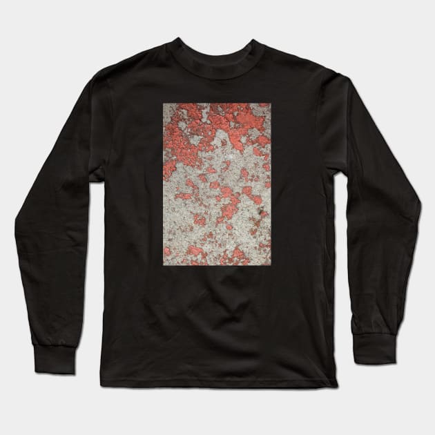 Red gritty wall Long Sleeve T-Shirt by textural